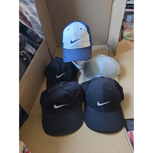 Nike Baseball Caps - Adjustable, Embroidered Swoosh, Blue, Black,‎ White Hats - Picture 1 of 12